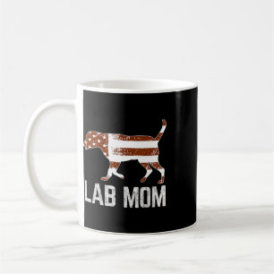 Chocolate Lab Mum Vintage Patriotic Labrador Ameri Coffee Mug