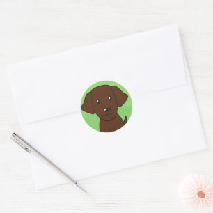 chocolate lab new cartoon second classic round sticker