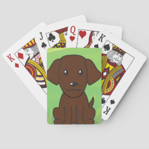 chocolate lab new cartoon second playing cards