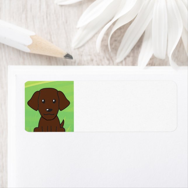 chocolate lab new cartoon second return address label (Insitu)