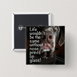 Chocolate Lab Nose Close Up Photograph 15 Cm Square Badge