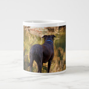 Chocolate Lab Pit Mix Dog Serene Large Coffee Mug