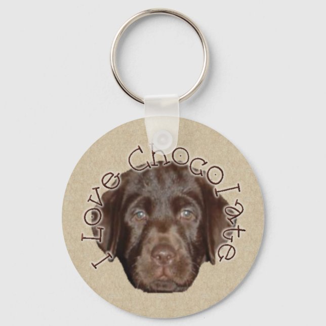 Chocolate Lab Pup Key Ring (Front)