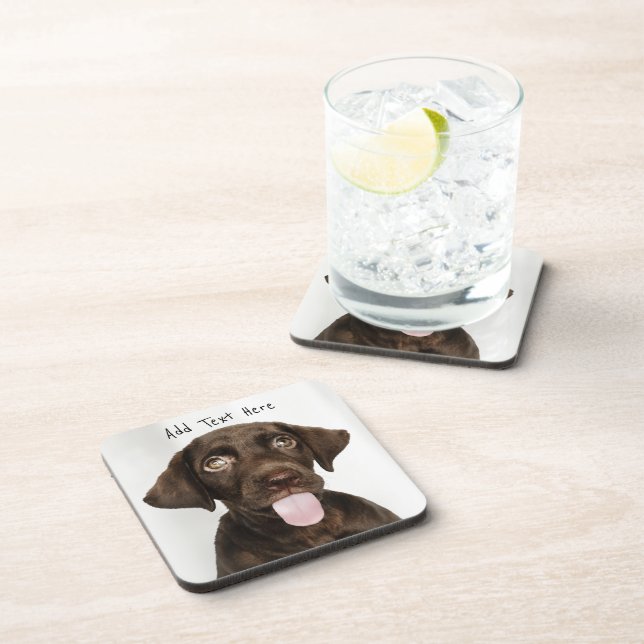 Chocolate Lab Puppy Coaster (Right Side)
