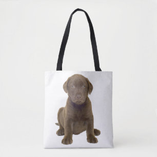 Chocolate Lab Puppy Tote Bag