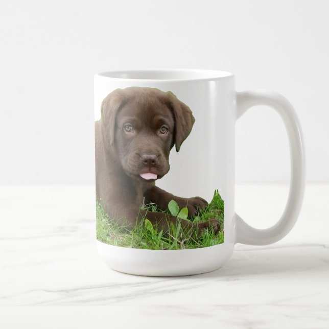 Chocolate Lab Puppy with Attitude Coffee Mug (Right)