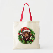 Chocolate Lab Retriever Christmas Wreath