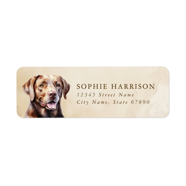 Chocolate Lab Return Address Labels (Front)