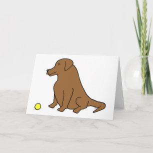 Chocolate Lab "Sit. Stay. Have A Ball." Birthday Card