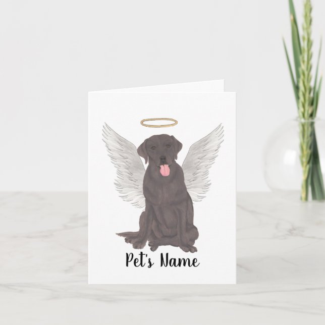 Chocolate Lab Sympathy Memorial Card (Front)