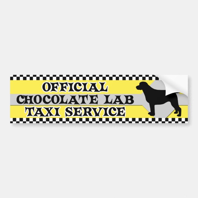 Chocolate Lab Taxi Service Bumper Sticker (Front)