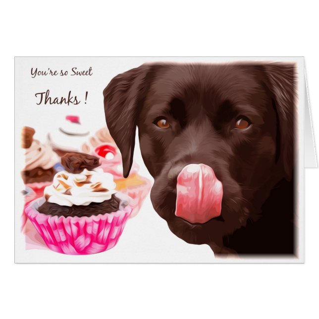 Chocolate Lab Thank You Card - Dog Thank You (Front Horizontal)
