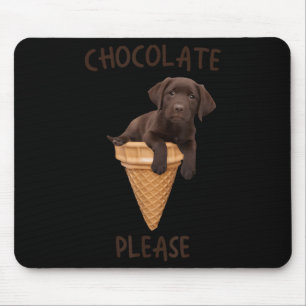 Chocolate Lab Waffle Cone Ice Cream Cute Labrador Mouse Pad