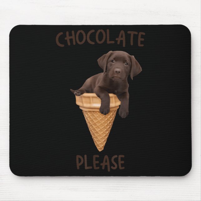 Chocolate Lab Waffle Cone Ice Cream Cute Labrador  Mouse Pad (Front)