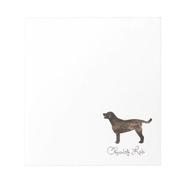 Chocolate Lab Watercolor Design Notepad (Front)