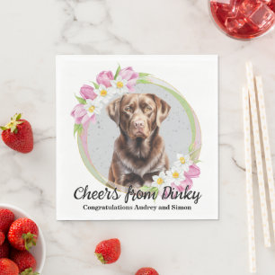 Chocolate Lab Wedding Dog Photo Napkins