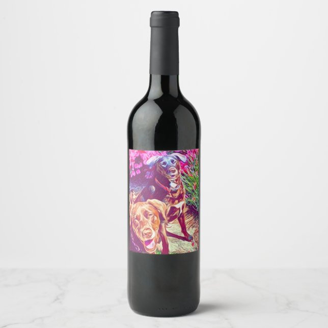 chocolate lab wine label (Front)