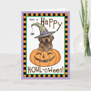 Chocolate Lab Witch Card