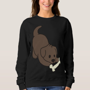 Chocolate Lab With Bone Sweatshirt