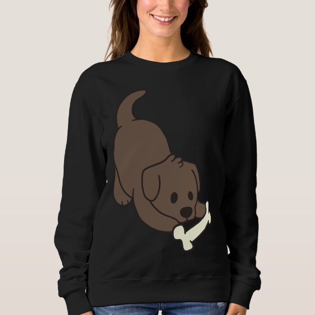 Chocolate Lab With Bone Sweatshirt (Front)