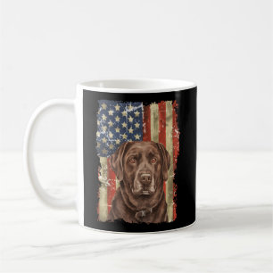 Chocolate Lab With Usa Flag Chocolate Lab Dad Mum Coffee Mug