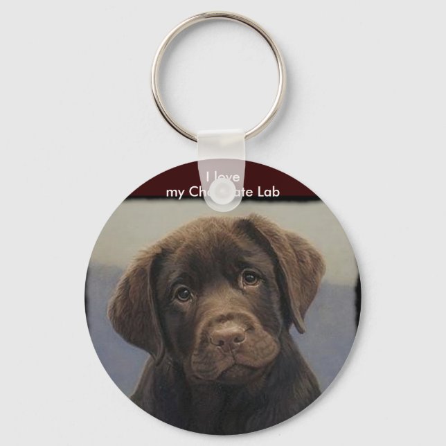 Chocolate Labdrador Retriever Keychain (Front)