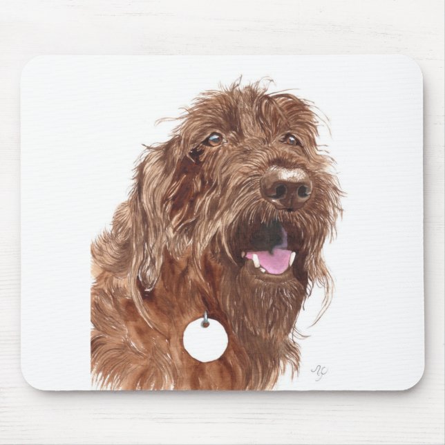 Chocolate Labradoodle #1 Mousepad (Front)