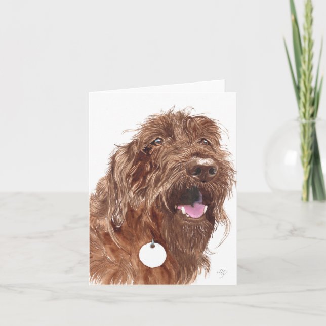 Chocolate Labradoodle #1 Notecards (Front)