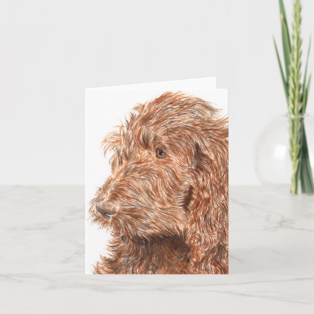 Chocolate Labradoodle #2 Notecard (Front)