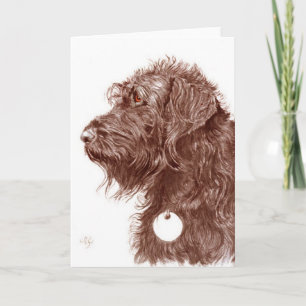 Chocolate Labradoodle Greeting Card