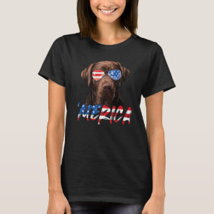 Chocolate Labrador American Flag Lab Dog 4th Of J T-Shirt
