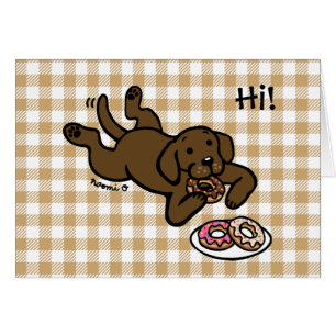 Chocolate Labrador and Doughnuts Thinking of You