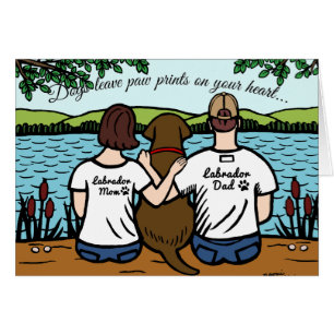 Chocolate Labrador and Mum and Dad