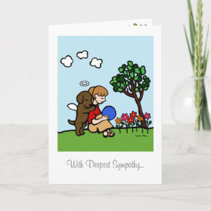 Chocolate Labrador Angel with Love Card