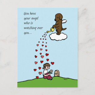 Chocolate Labrador Angel with Love Postcard