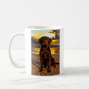 Chocolate Labrador at Sunset Coffee Mug