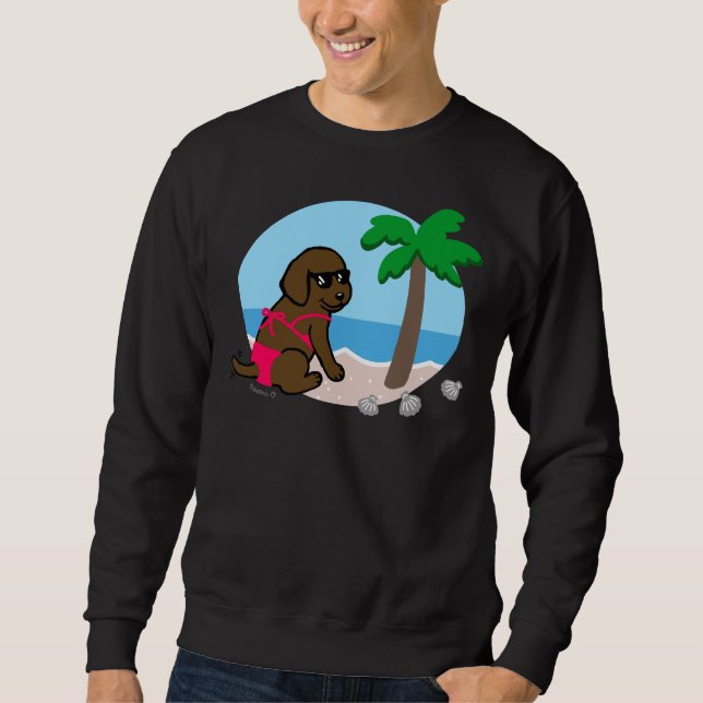 Chocolate Labrador Bikini Girl Sweatshirt (Front)