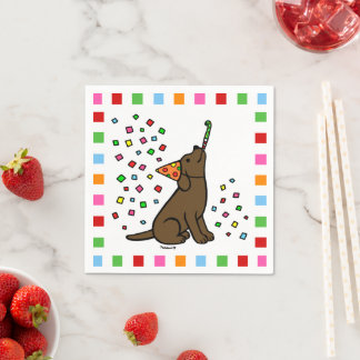 Chocolate Labrador Birthday Party Confetti Napkin