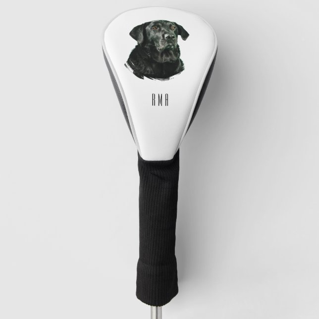 Chocolate Labrador Black Lab Golf Head Cover (Front)