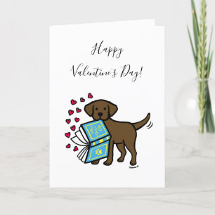 Chocolate Labrador Book of Love Valentine Holiday Card