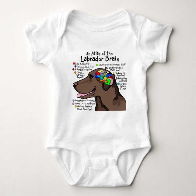 Chocolate Labrador Brain Atlas Baby Bodysuit (Front)