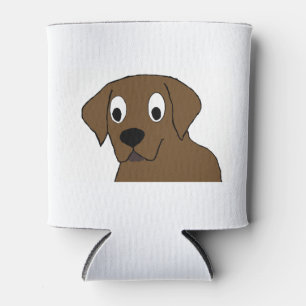 chocolate labrador cartoon can cooler