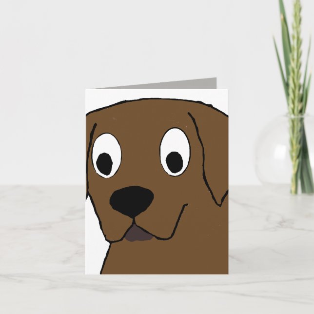 chocolate labrador cartoon card (Front)