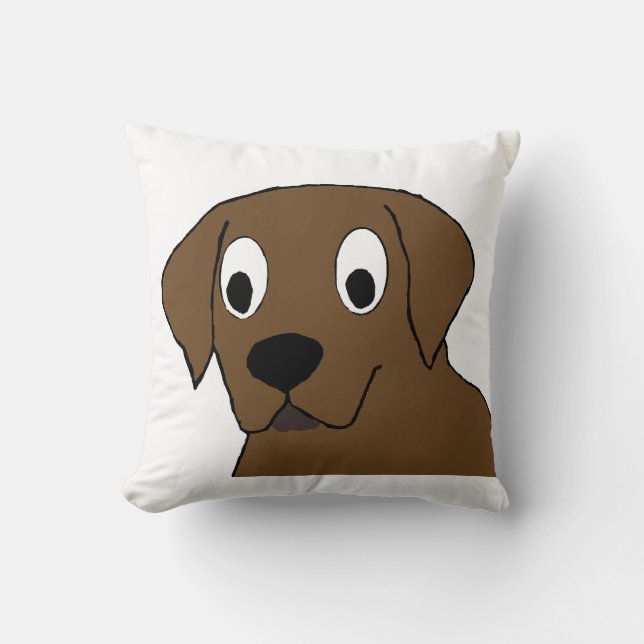 chocolate labrador cartoon cushion (Front)