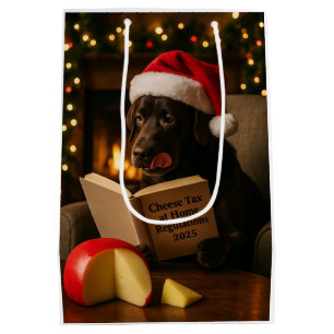 Chocolate Labrador Cheese Tax Christmas gift bag 