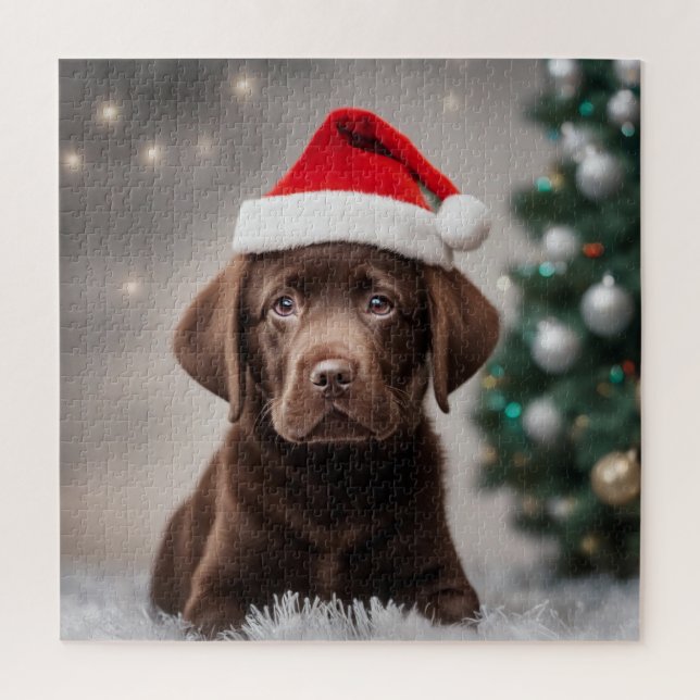 Chocolate Labrador Christmas Jigsaw Puzzle (Vertical)
