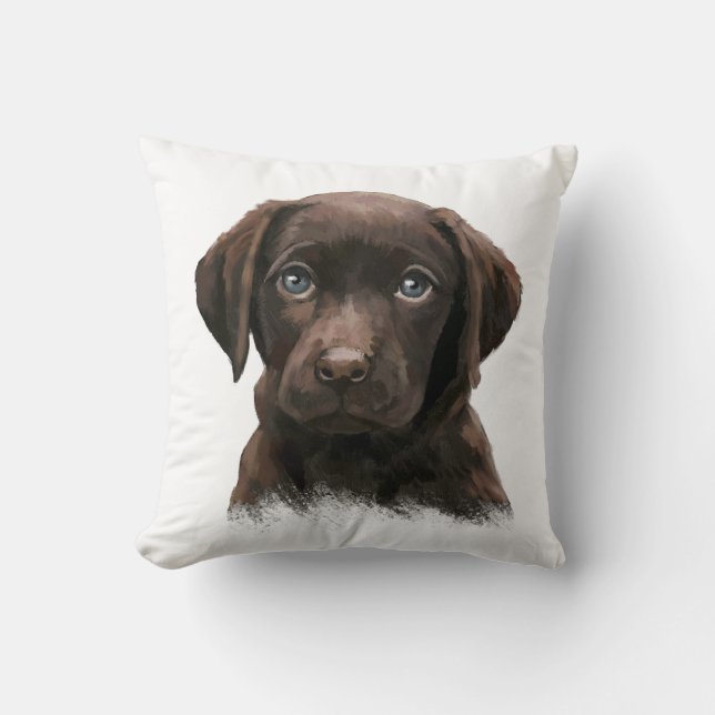 Chocolate Labrador Cushion (Front)
