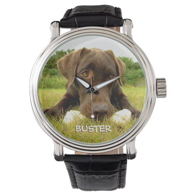 Chocolate Labrador Custom Watch (Front)