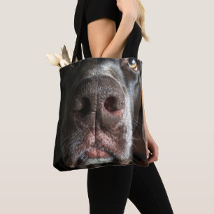 Chocolate Labrador Cute Nose Close-Up Photograph Tote Bag