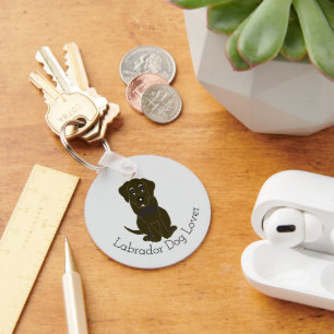 Chocolate Labrador Design Any Colour Background Key Ring